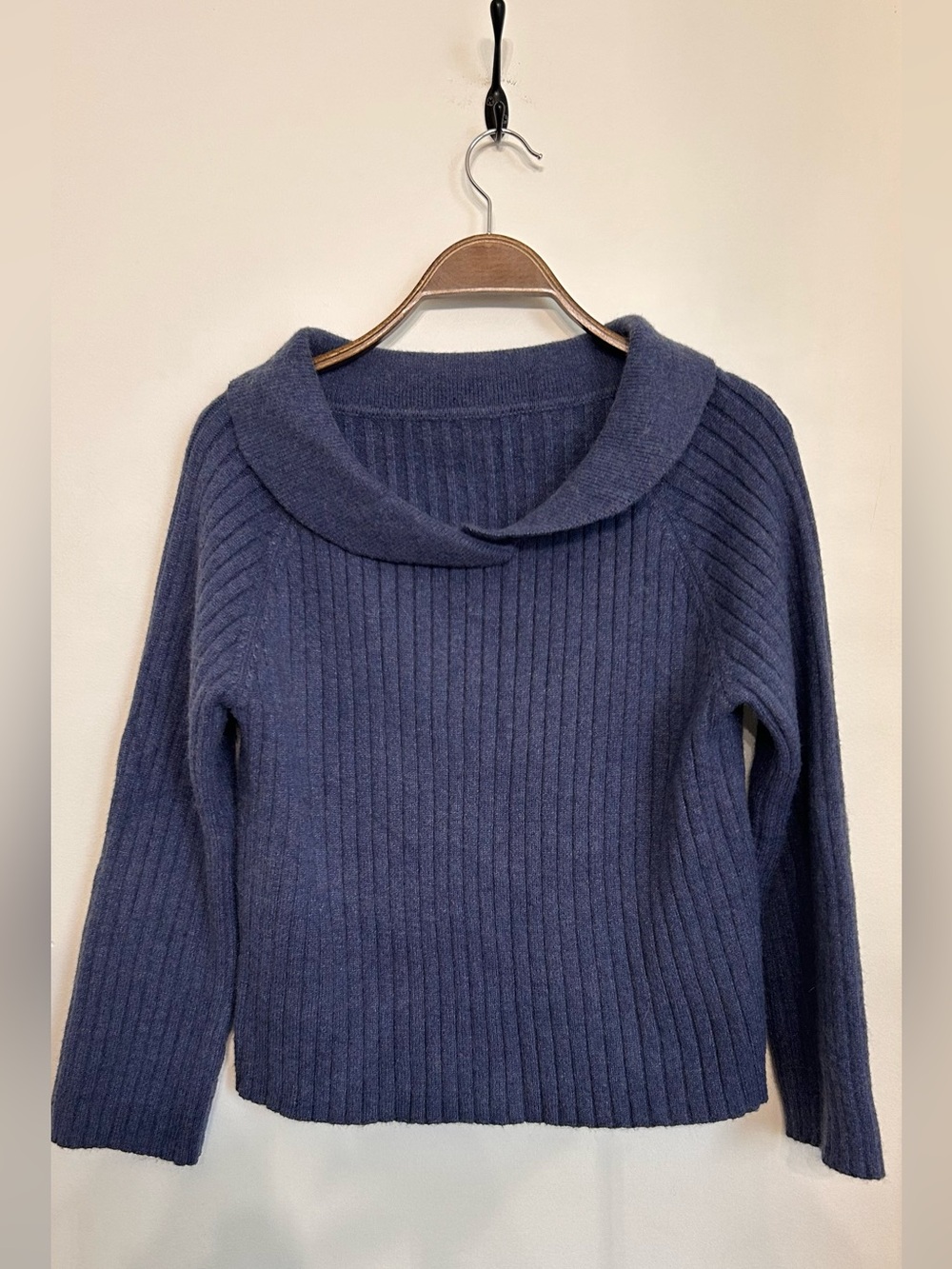 COTRÉ WOOL BLEND RIBBED HEAVY KNIT COWL NECK SWEATER